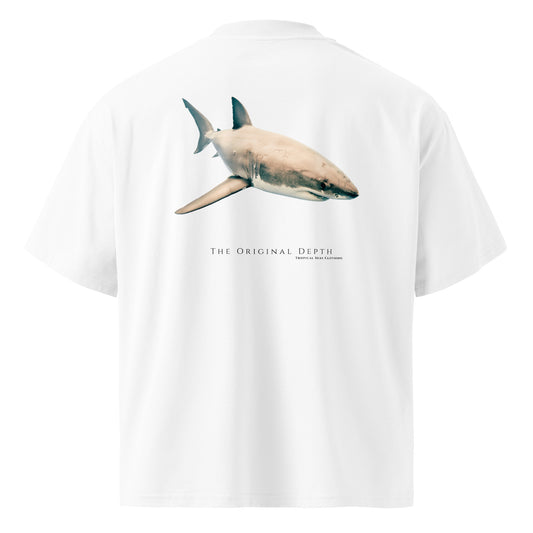 Back view of the Great White Shark T-shirt showing the shark and the Older Than Fear Itself wordmark