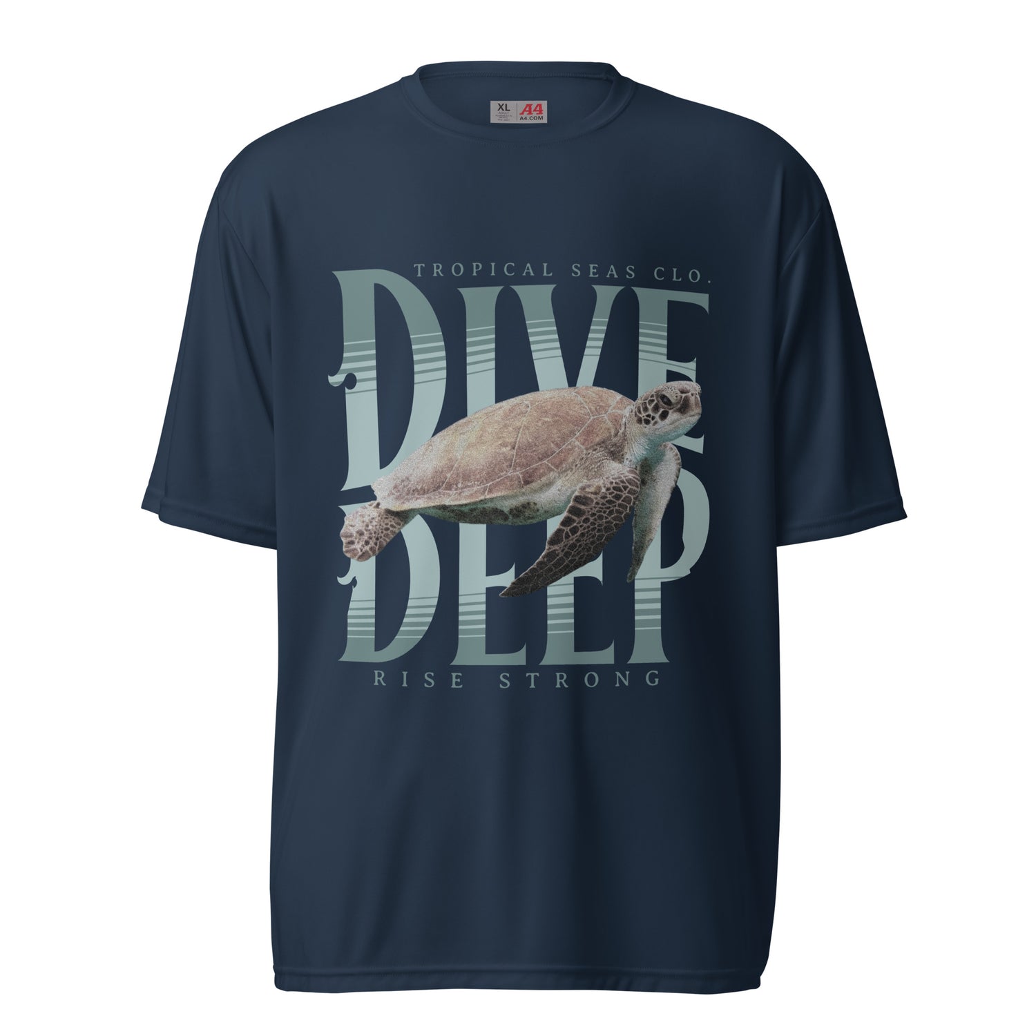 Dive Deep Sea Turtle Performance T-shirt - Sustainable T-shirt from Tropical Seas Clothing 