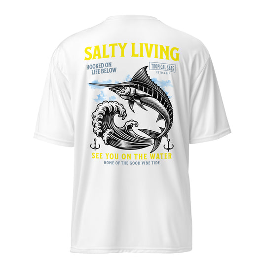 Men's Salty Living Performance Fishing T-shirt - Tropical Seas Clothing 