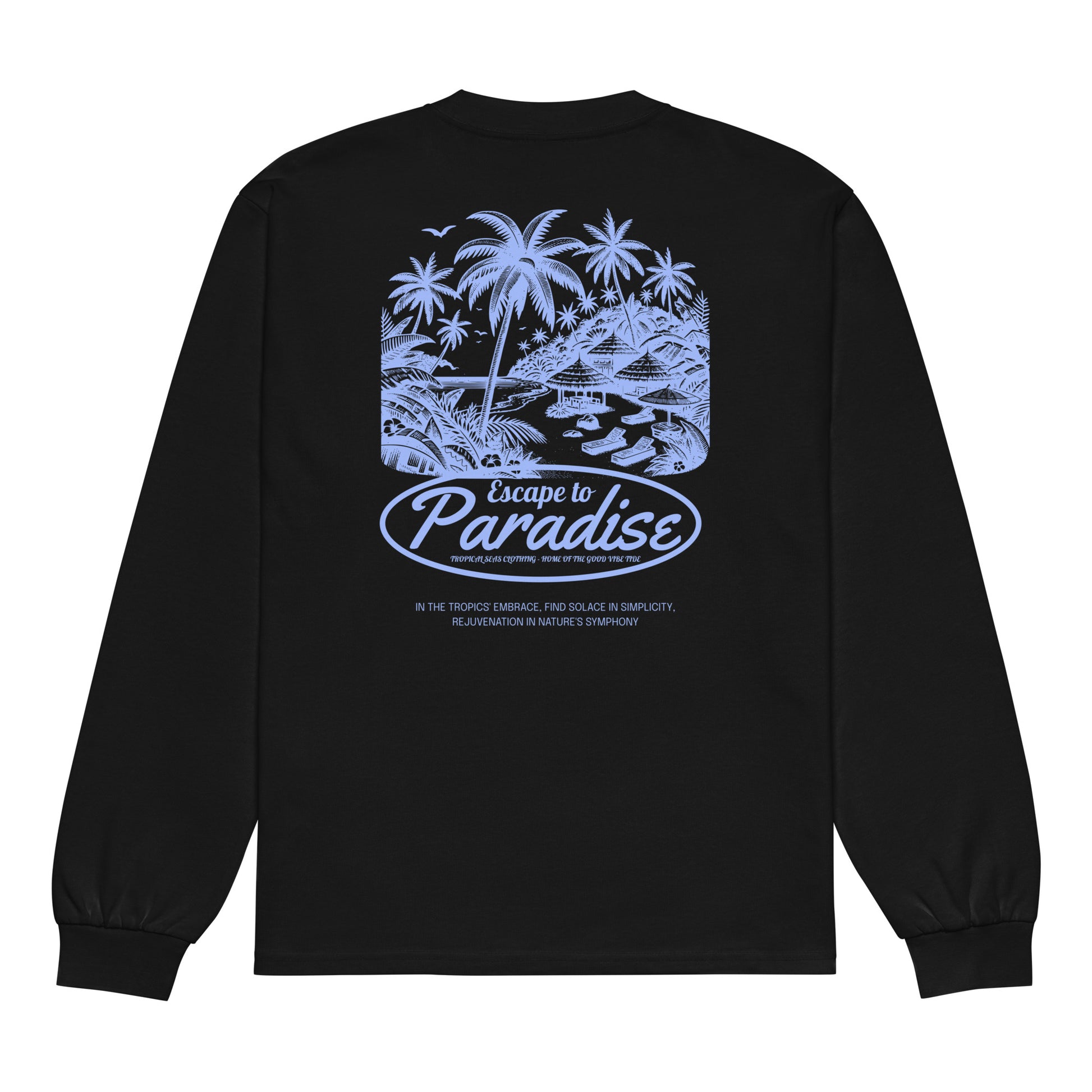 Escape to Paradise Premium heavyweight long sleeve shirt - Tropical Seas Clothing 