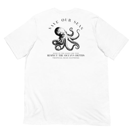 Respect the Depths - Octopus Silhouette Eco T-Shirt - Sustainable T-shirt from Tropical Seas Clothing 