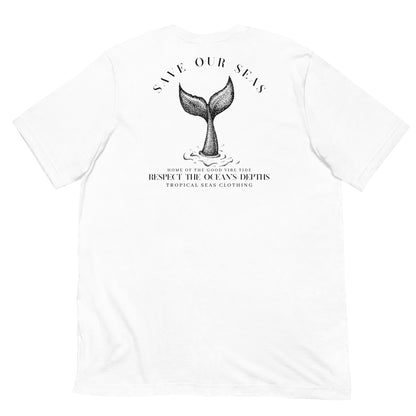 Respect the Depths Whale staple eco t-shirt - Sustainable T-shirt from Tropical Seas Clothing 