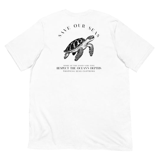 Respect the Depths Sea Turtle staple eco t-shirt - Sustainable T-shirt from Tropical Seas Clothing 